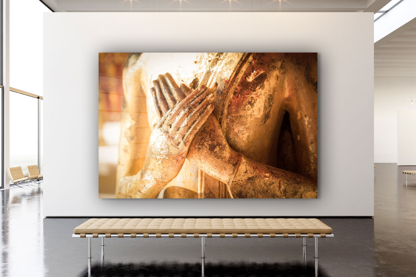 Buddha Close Up, Large Glass Wall Art