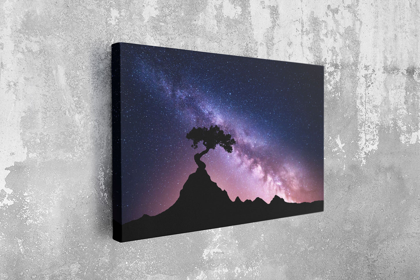 Tree In Milky Way, Large Glass Wall Art