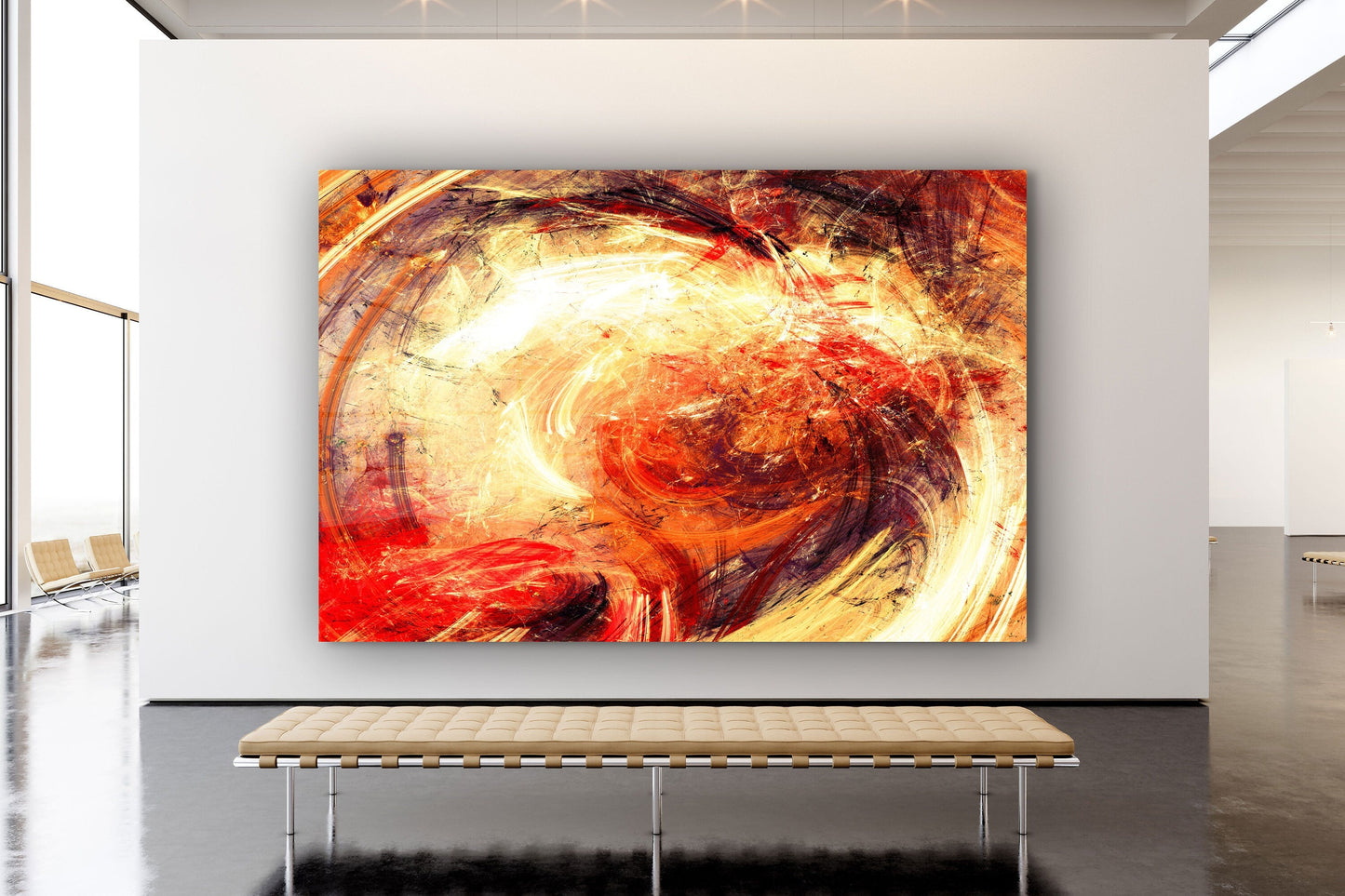 Abstract Painting, Large Glass Wall Art