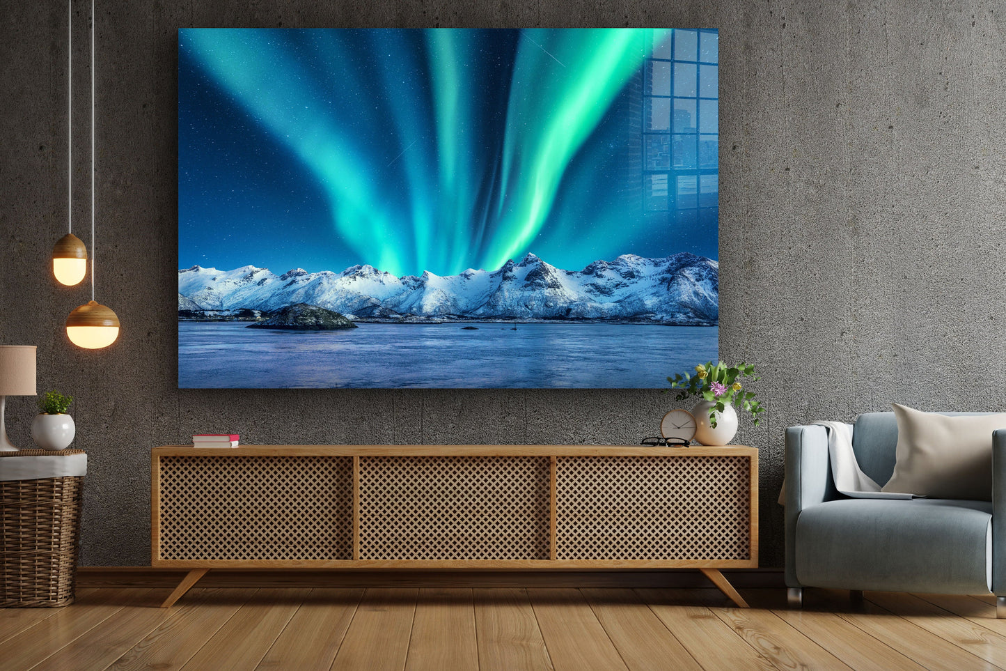 Northern Lights, Large Glass Wall Art