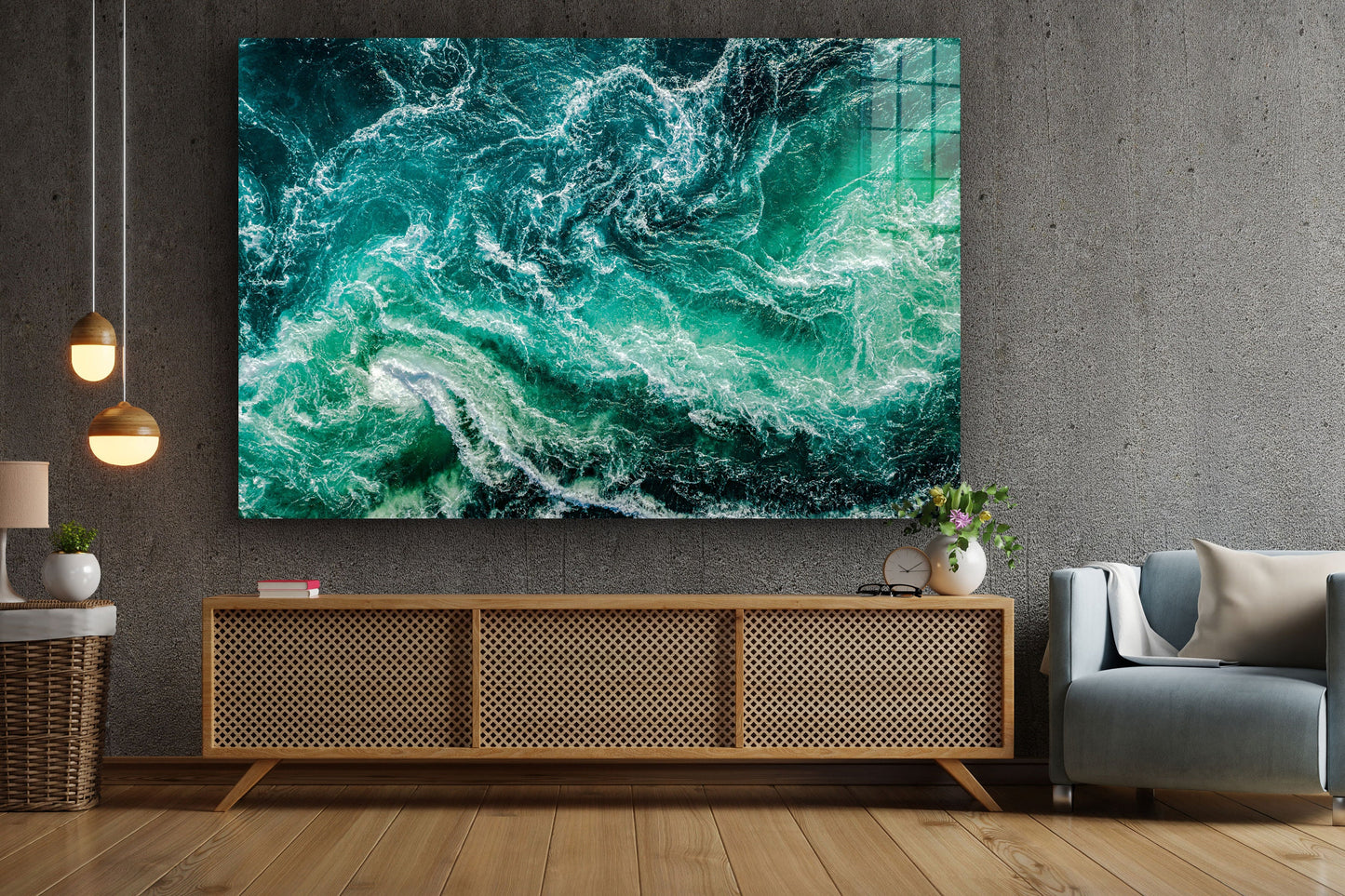 Waves, Large Glass Wall Art
