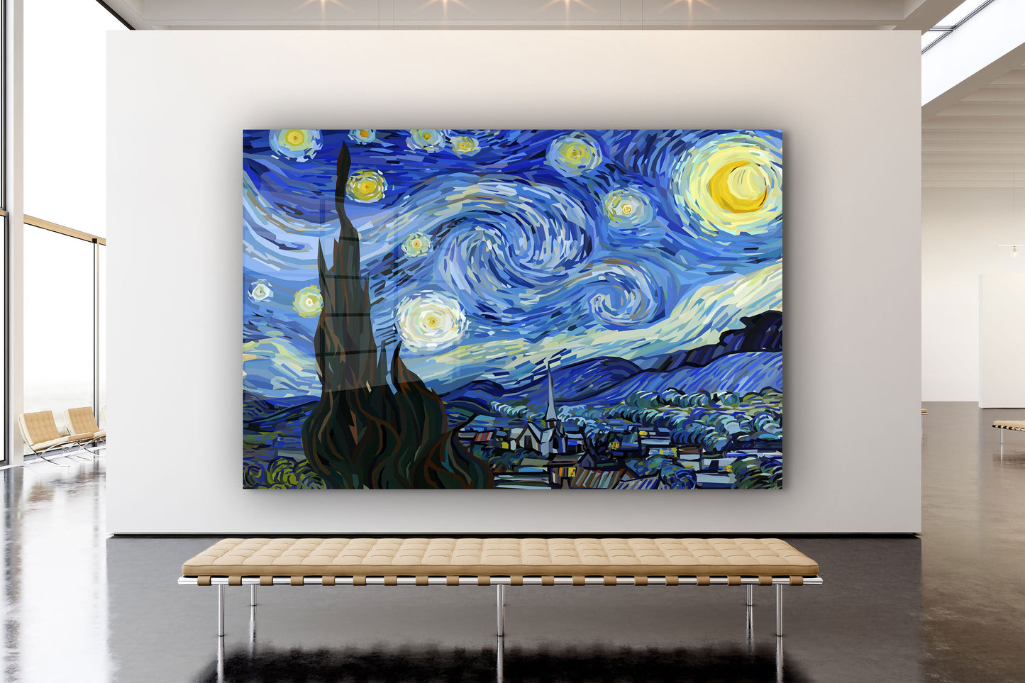Starry Night Van Gogh, Large Glass Wall Art
