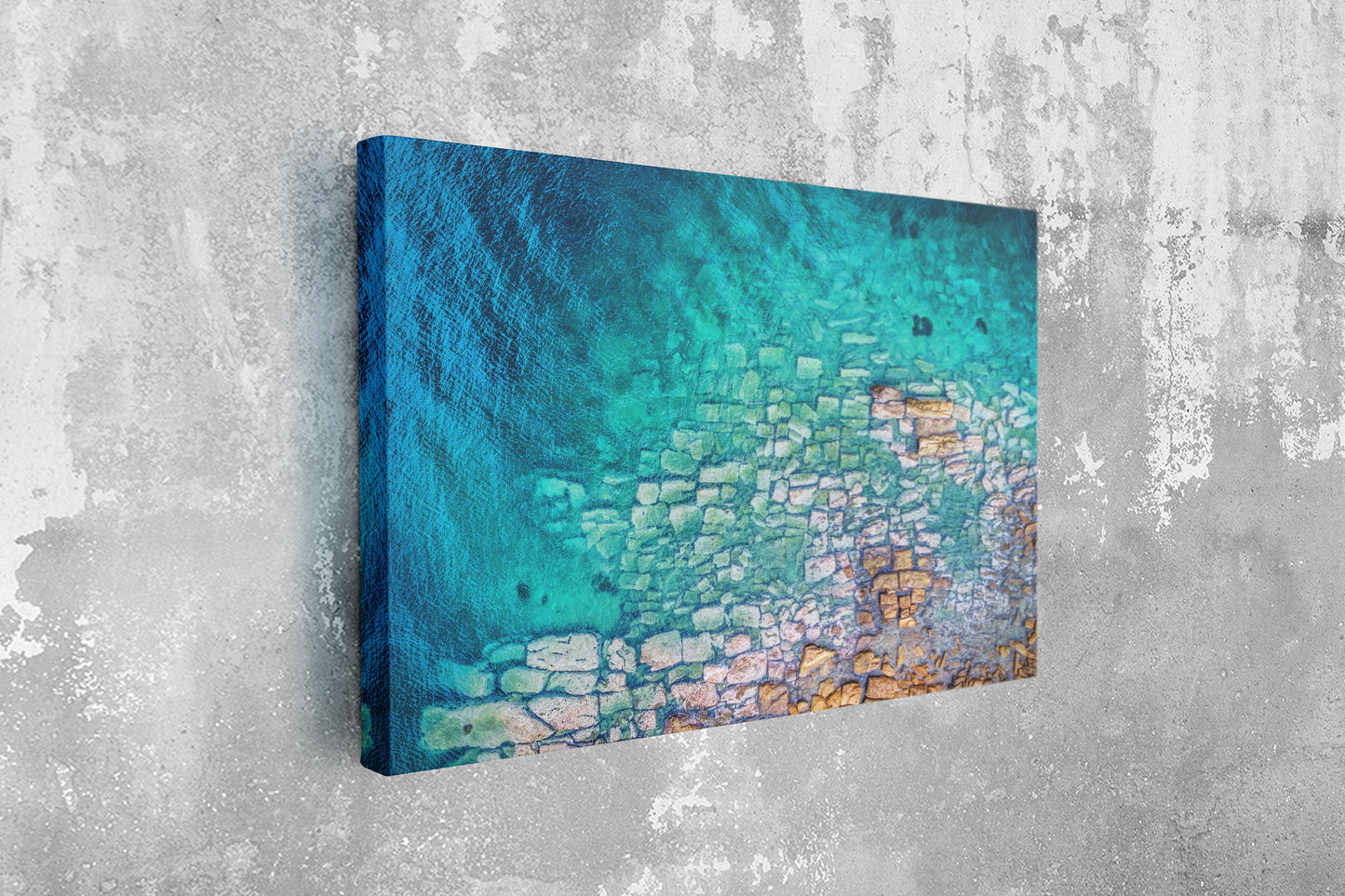 Blue Coast, Large Glass Wall Art