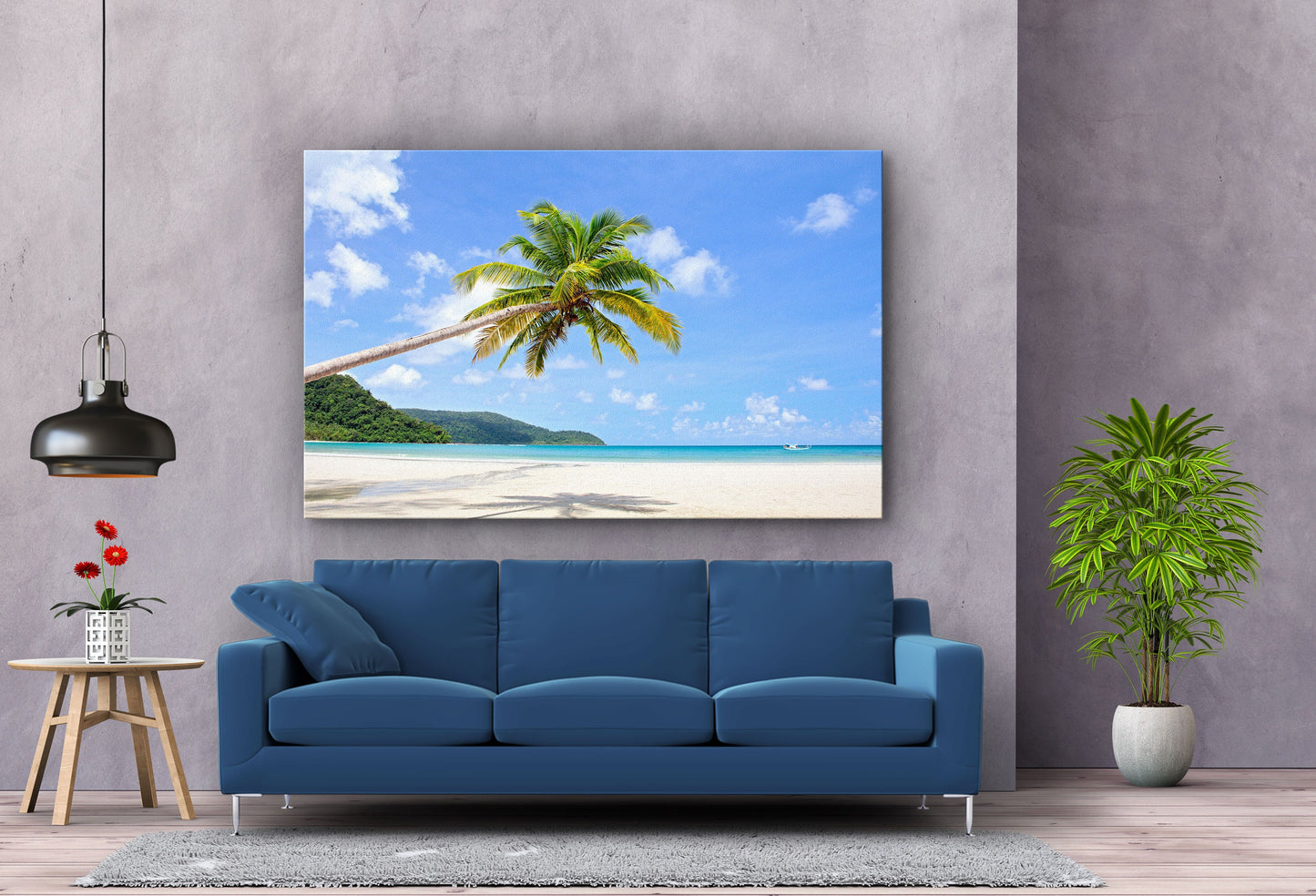 Tropical Scenery, Large Glass Wall Art