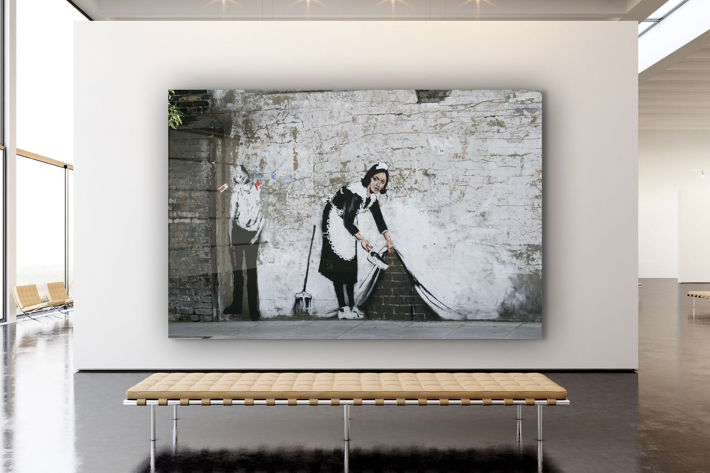 Banksy, Sweep It Under The Carpet, Large Glass Wall Art