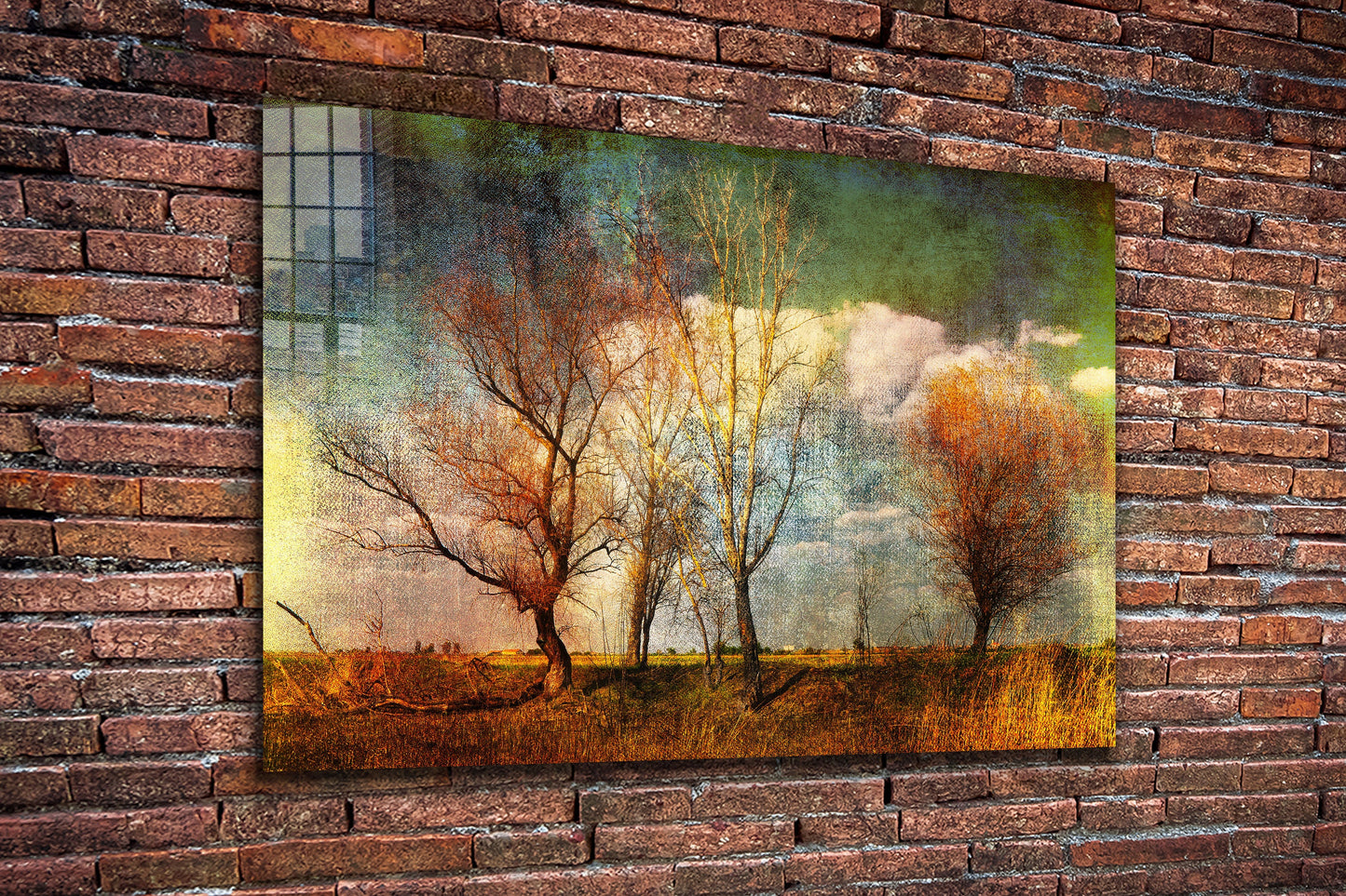 Four Seasons Trees, Large Glass Wall Art