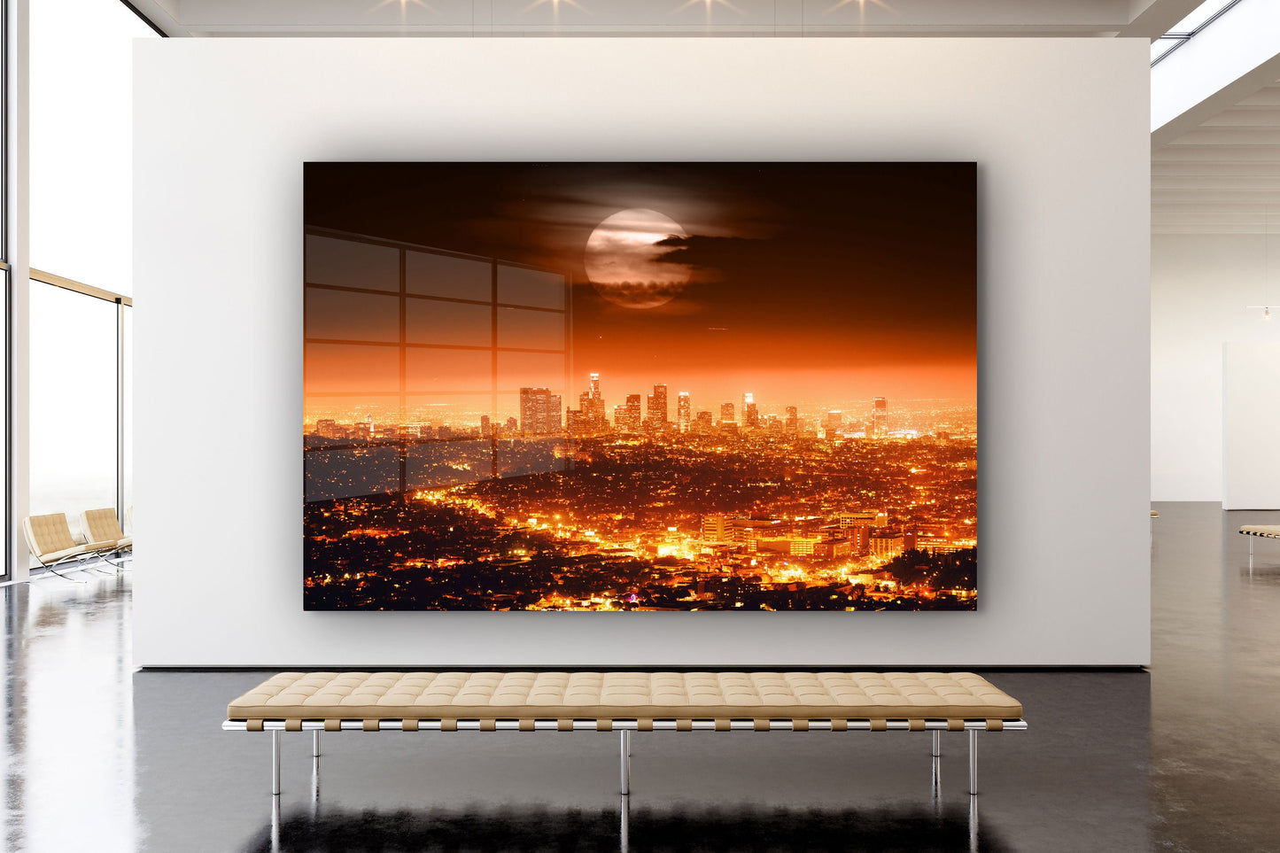 Sunset In The City, Large Glass Wall Art