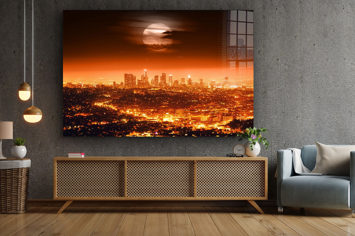 Sunset In The City, Large Glass Wall Art