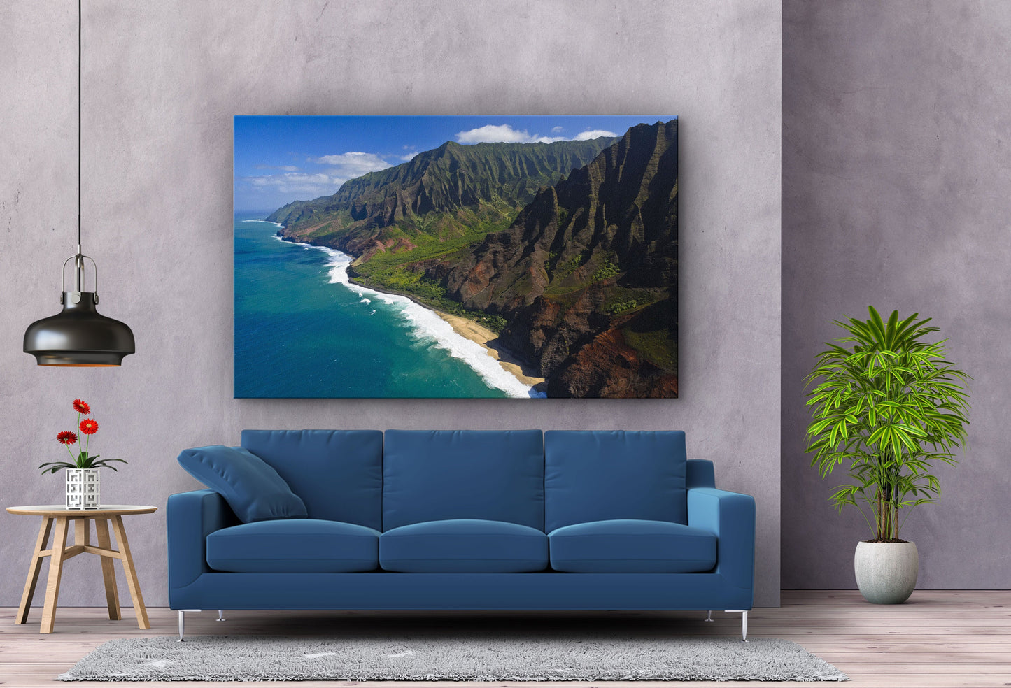 Na Pali Beach, beach prints Large Glass Wall Art