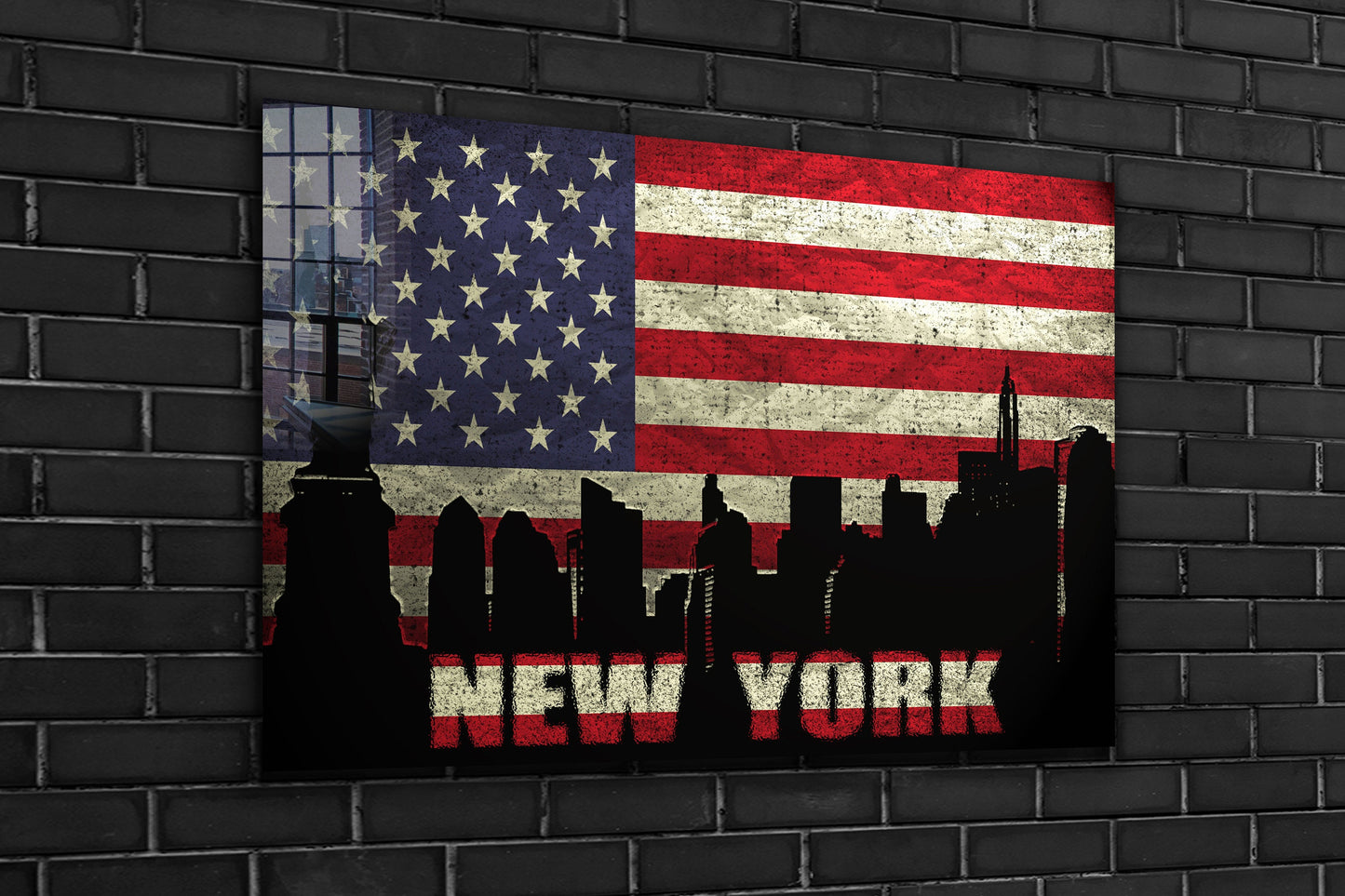 US Flag, Large Glass Wall Art