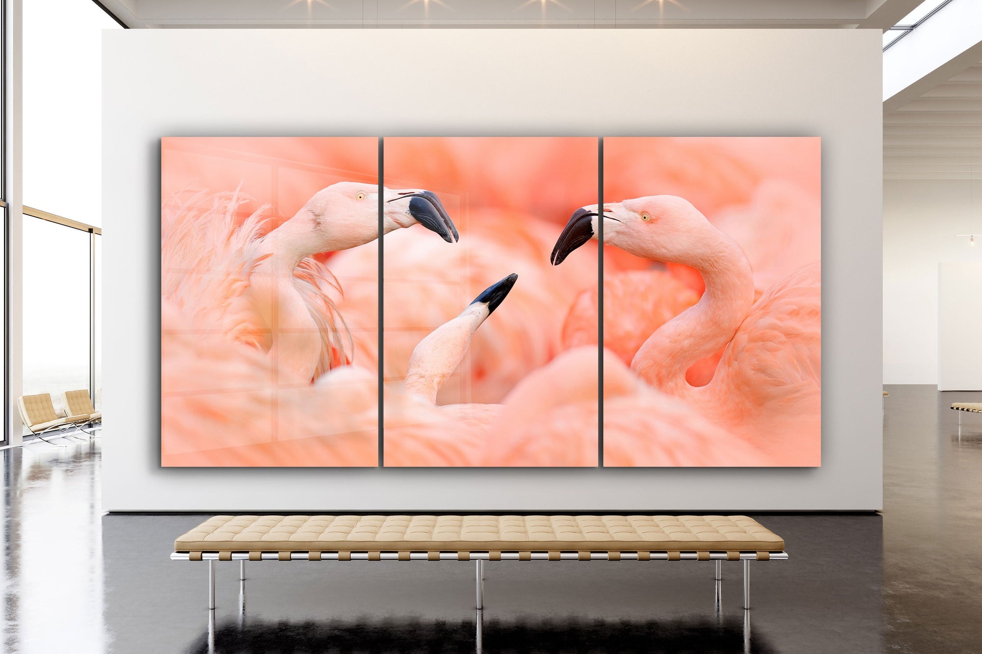 Large Flamingo, Extra Large Glass Wall Art