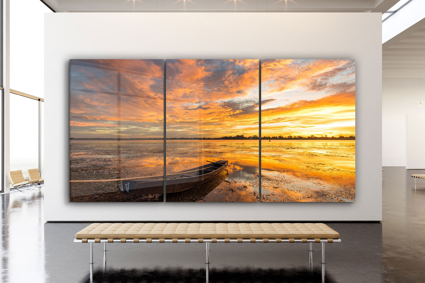 Sunset Beach, Large Glass Wall Art