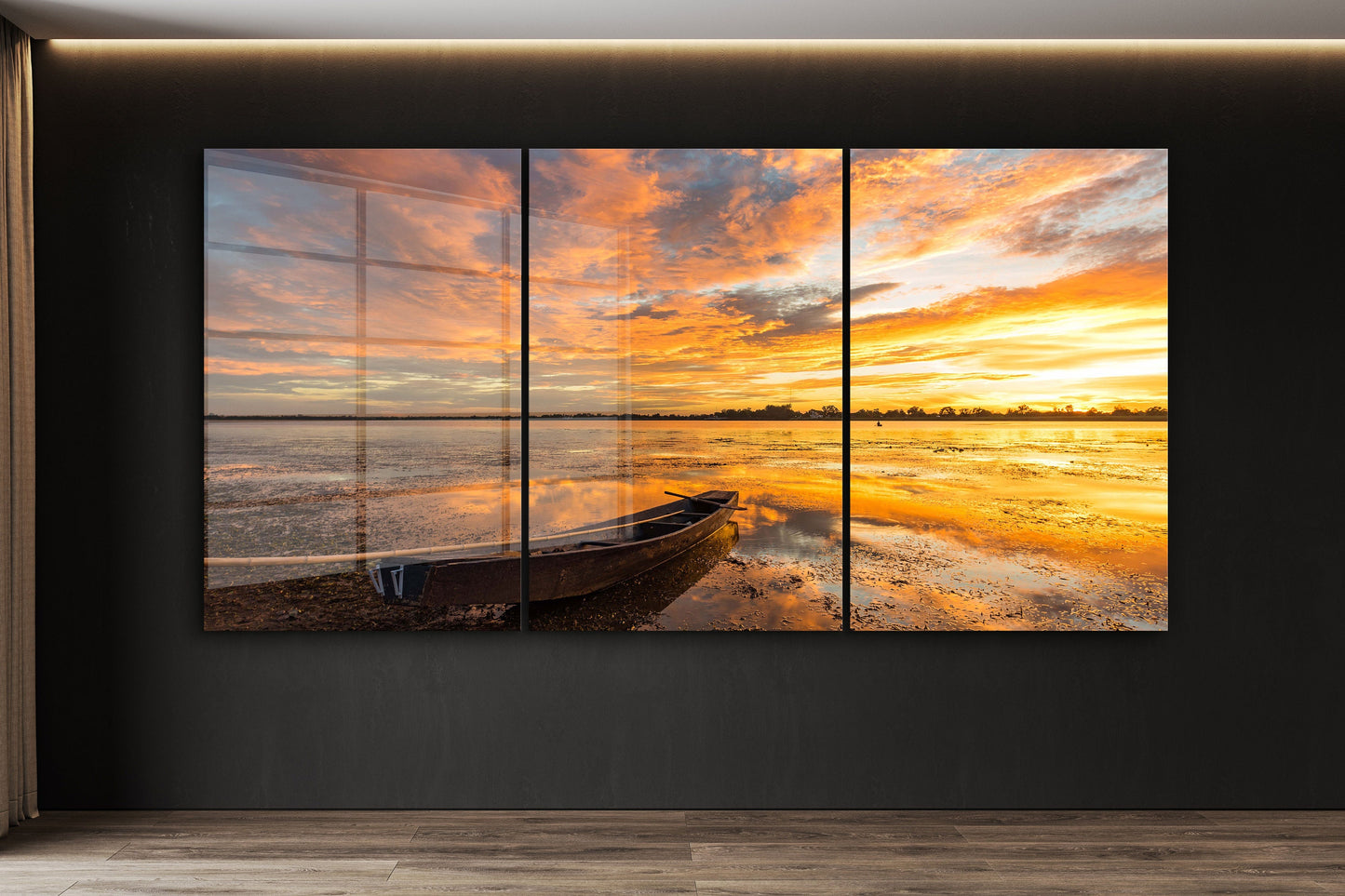 Sunset Beach, Large Glass Wall Art