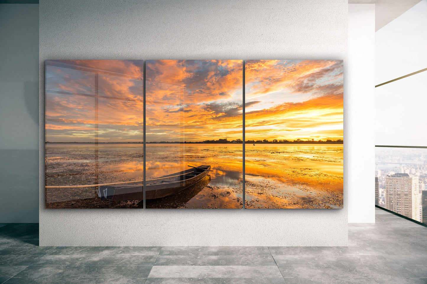Sunset Beach, Large Glass Wall Art