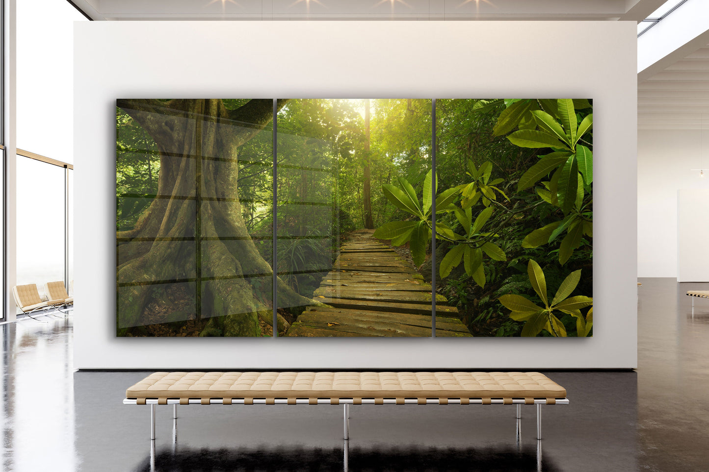 Path in the Forest, Extra Large Glass Wall Art