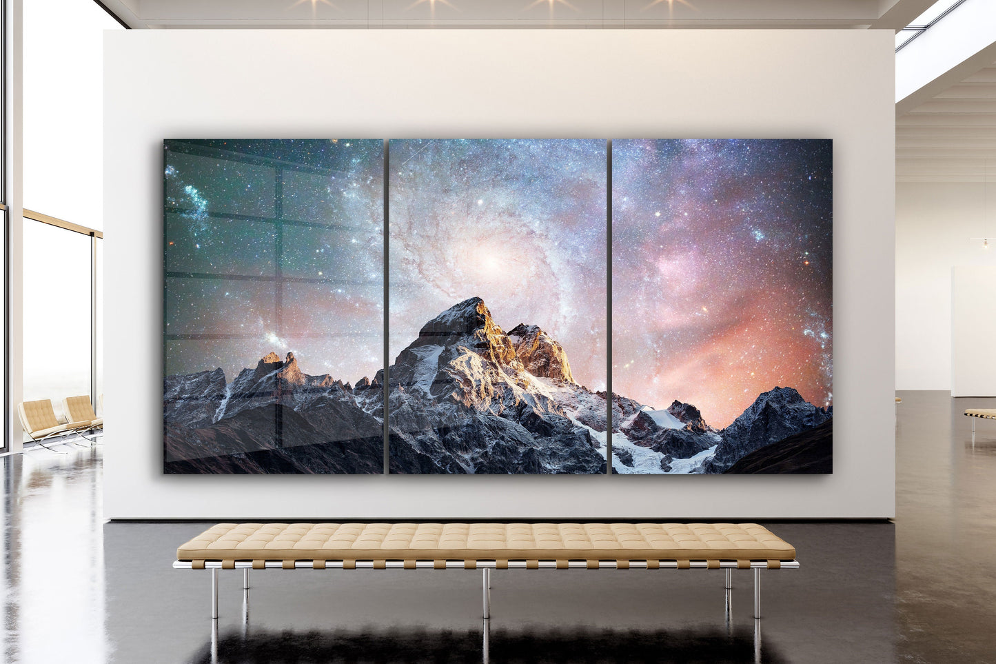 Galaxy Mountain, Extra Large Glass Wall Art