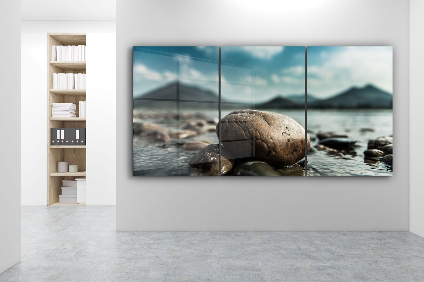 Rocky Beach, Large Glass Wall Art