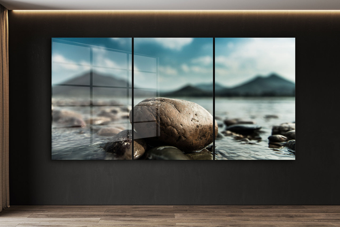 Rocky Beach, Large Glass Wall Art