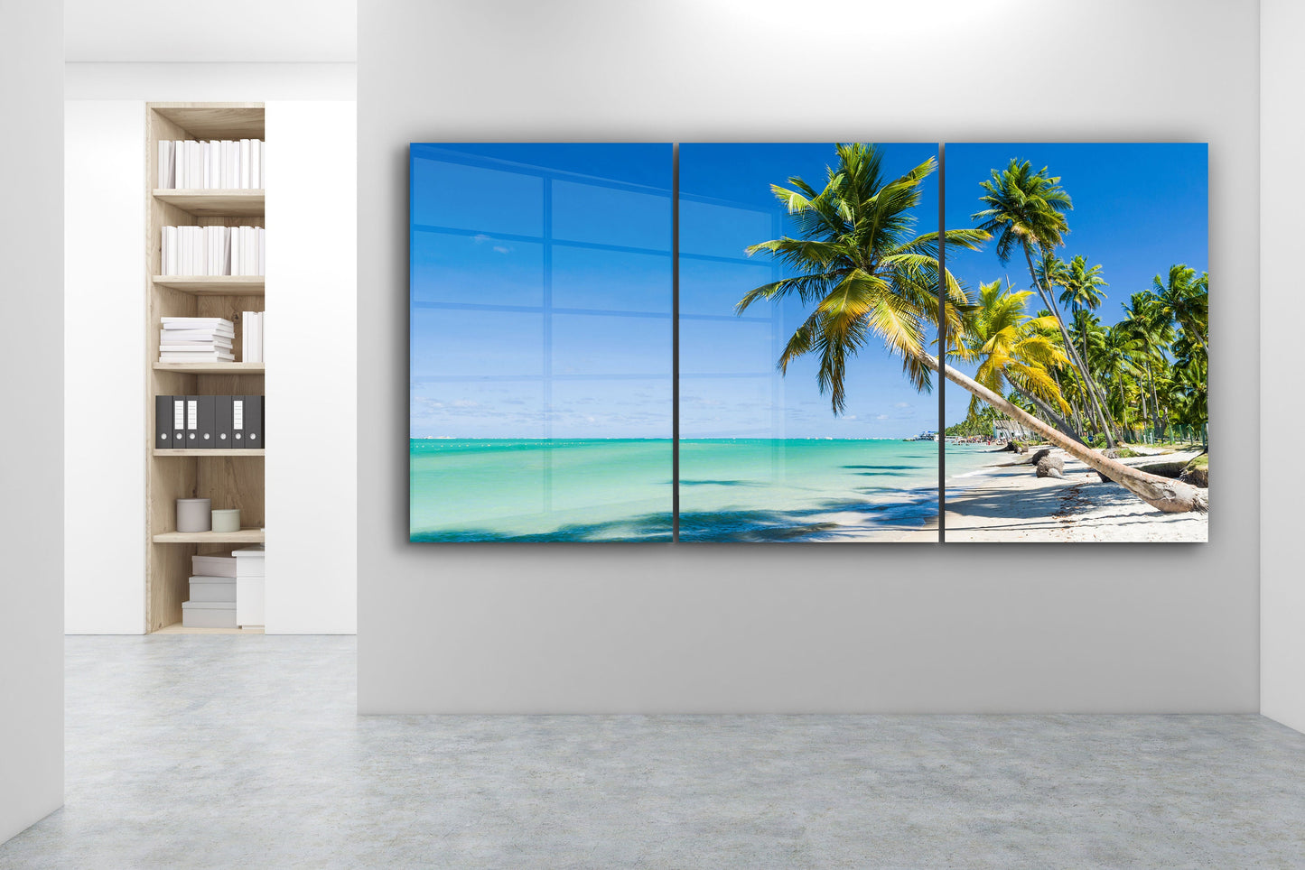 Palm Trees Beach Prints Extra Large Glass Wall Art