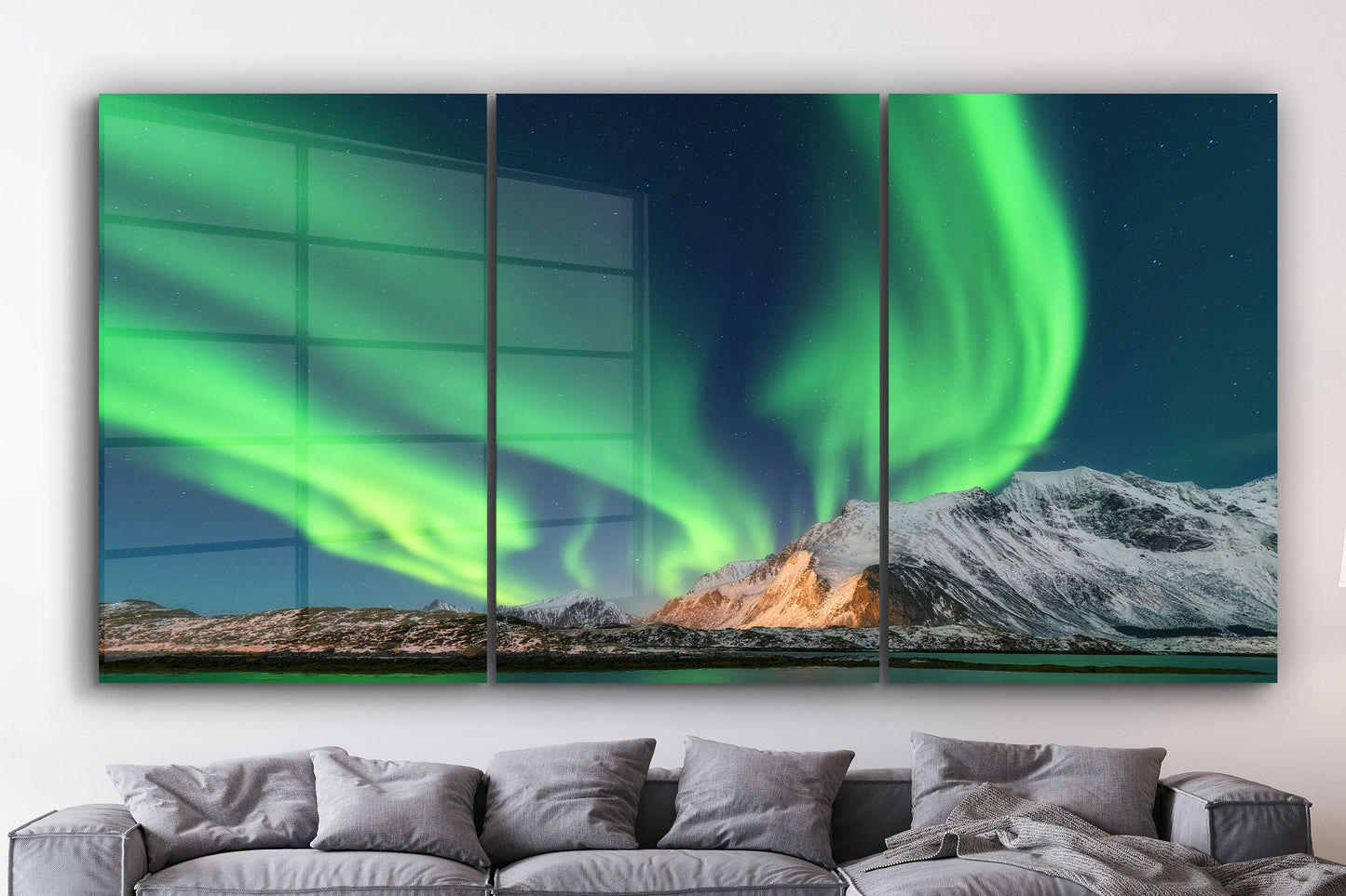 Northern Lights, Large Glass Wall Art