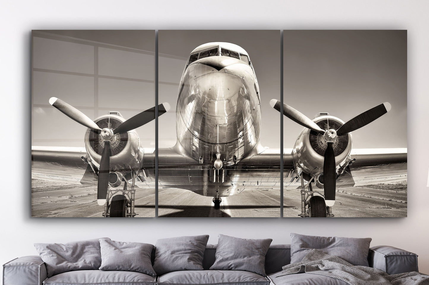 Airplane, Extra Large Glass Wall Art