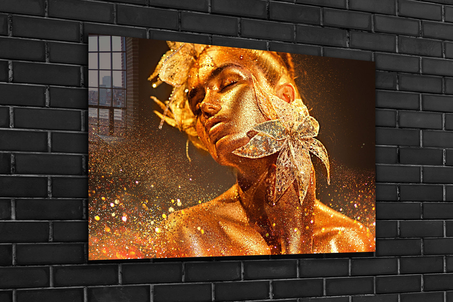 Woman in Gold, Large Glass Wall Art
