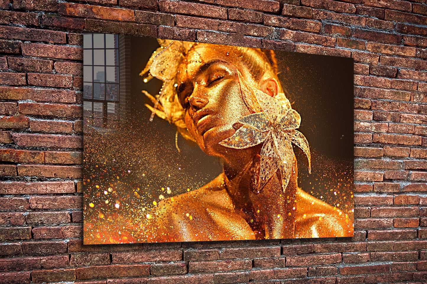 Woman in Gold, Large Glass Wall Art