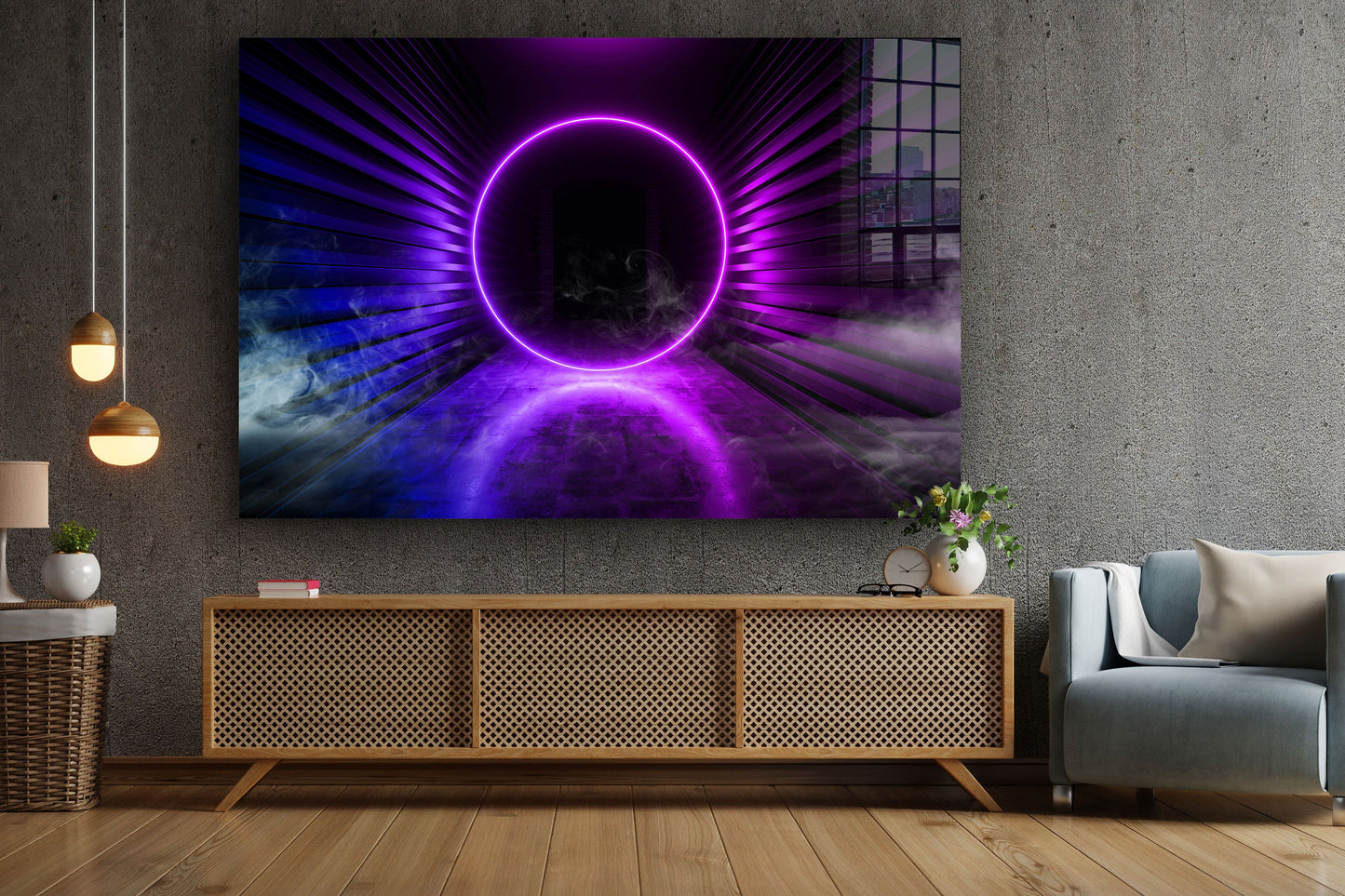 Ring of Light, Large Glass Wall Art