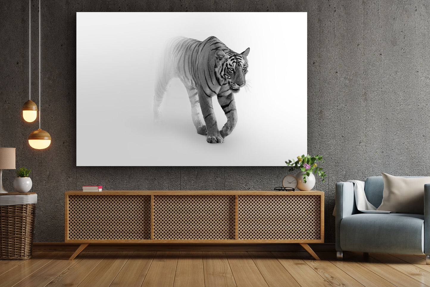 Tiger, Large Glass Wall Art