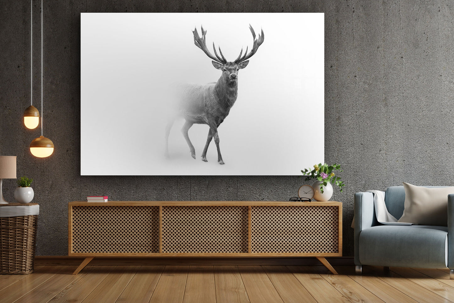 Deer, Large Glass Wall Art