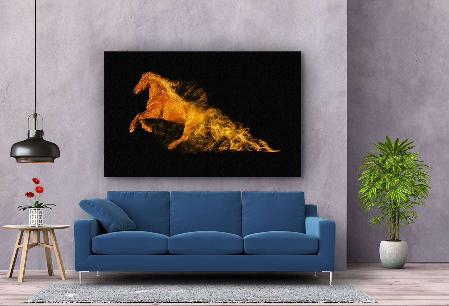 Horse Abstract, Large Glass Wall Art