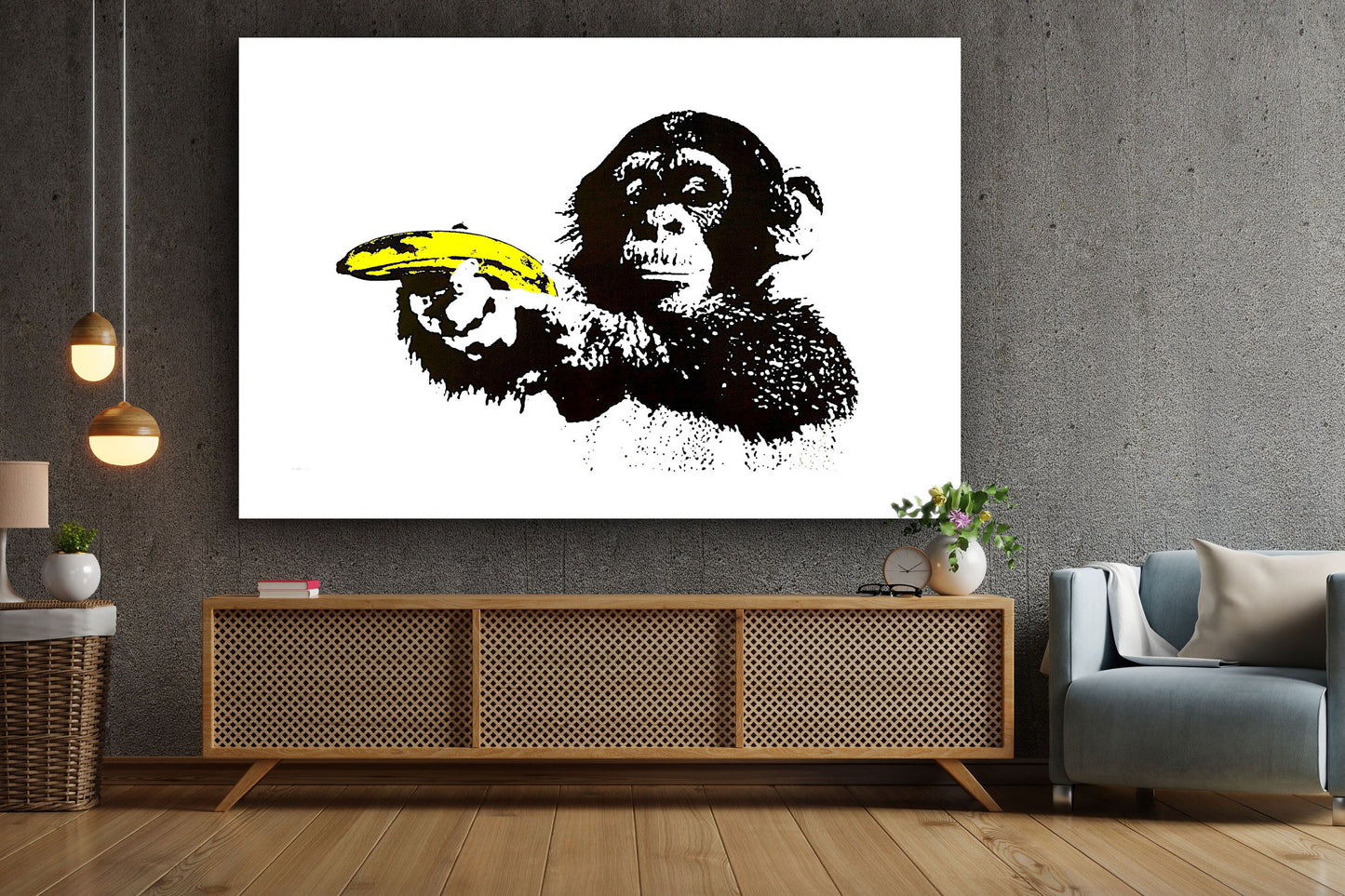 Banana Gun, Large Glass Wall Art
