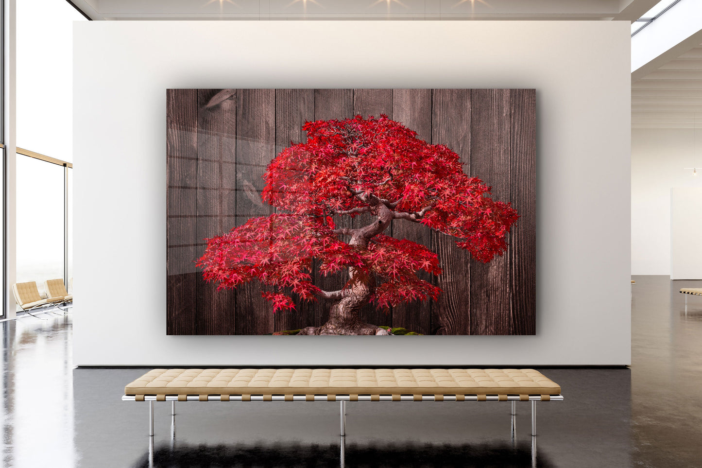 Bonsai Tree, Large Glass Wall Art