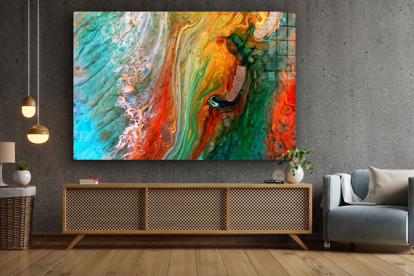 Deep Abstract, Large Glass Wall Art