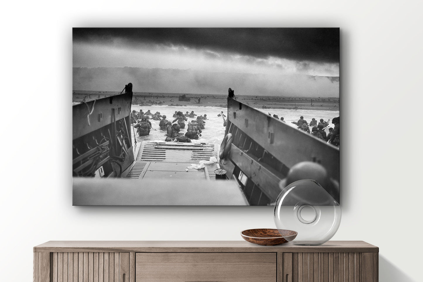 Normandy Landings, Large Glass Wall Art