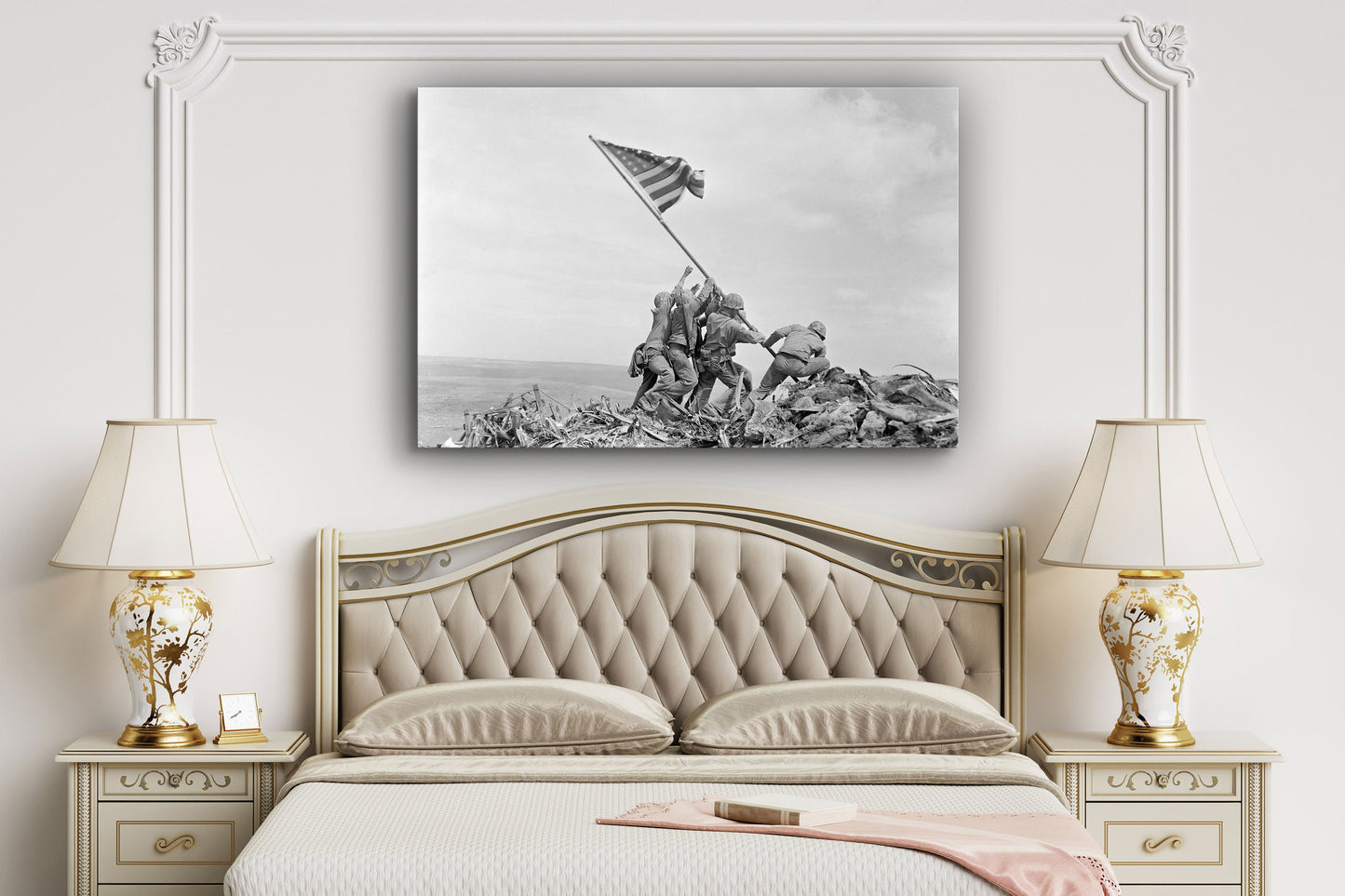 Iwo Jima Flag Raising, Large Glass Wall Art