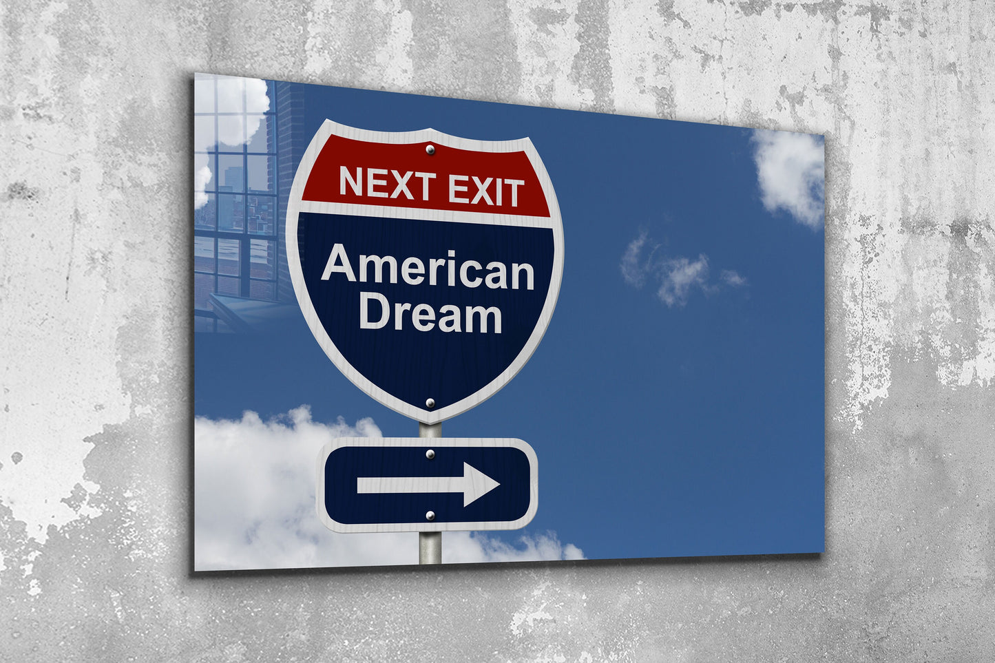 Next Exit, Large Glass Wall Art