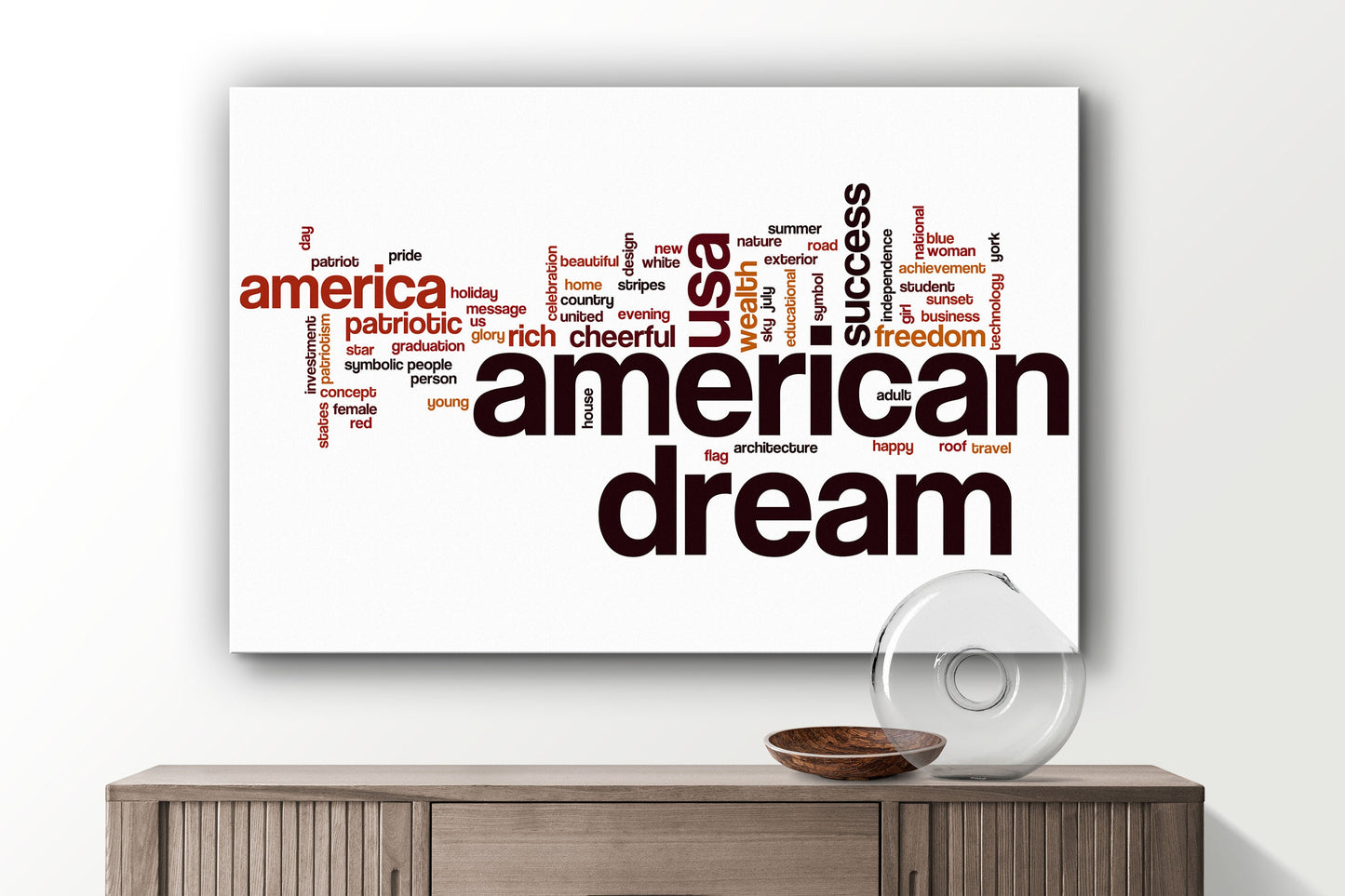 American Dream, Large Glass Wall Art