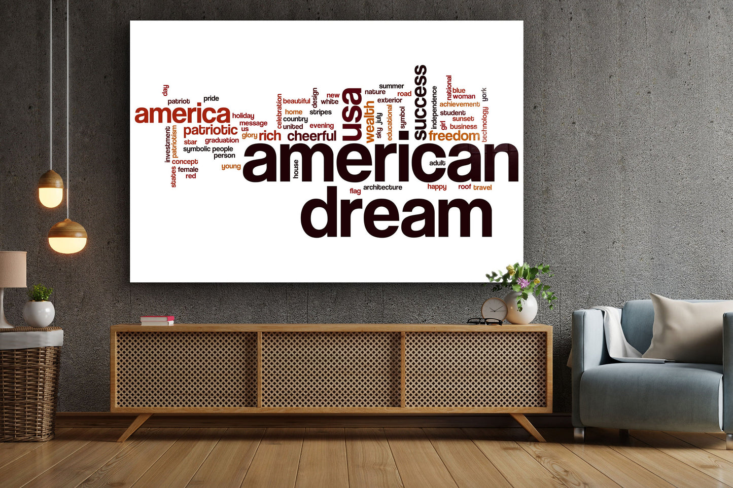 American Dream, Large Glass Wall Art