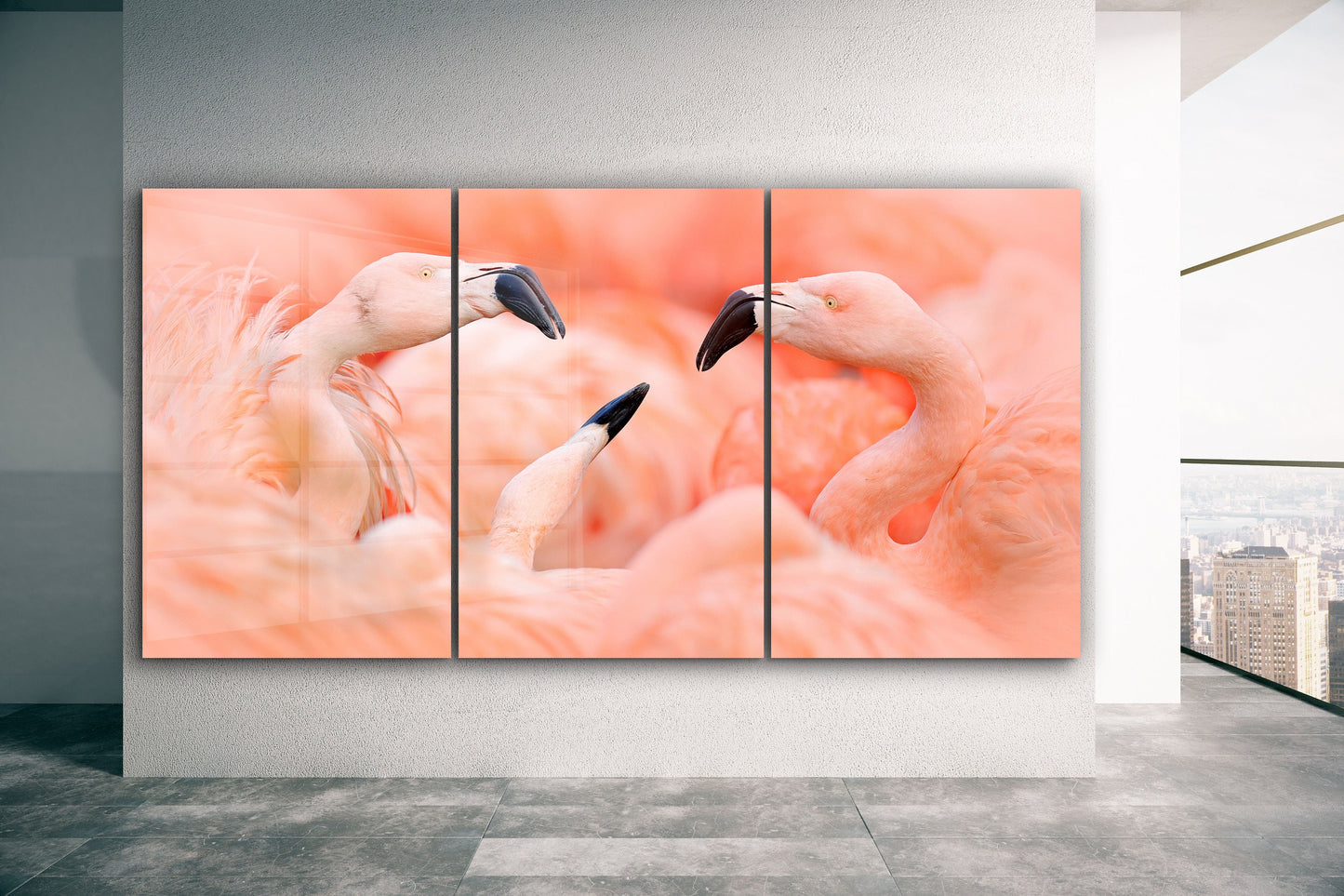 Large Flamingo, Extra Large Glass Wall Art