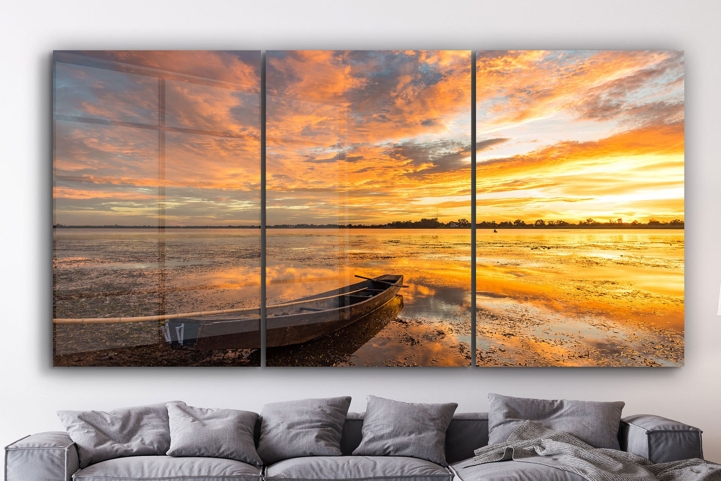 Sunset Beach, Large Glass Wall Art