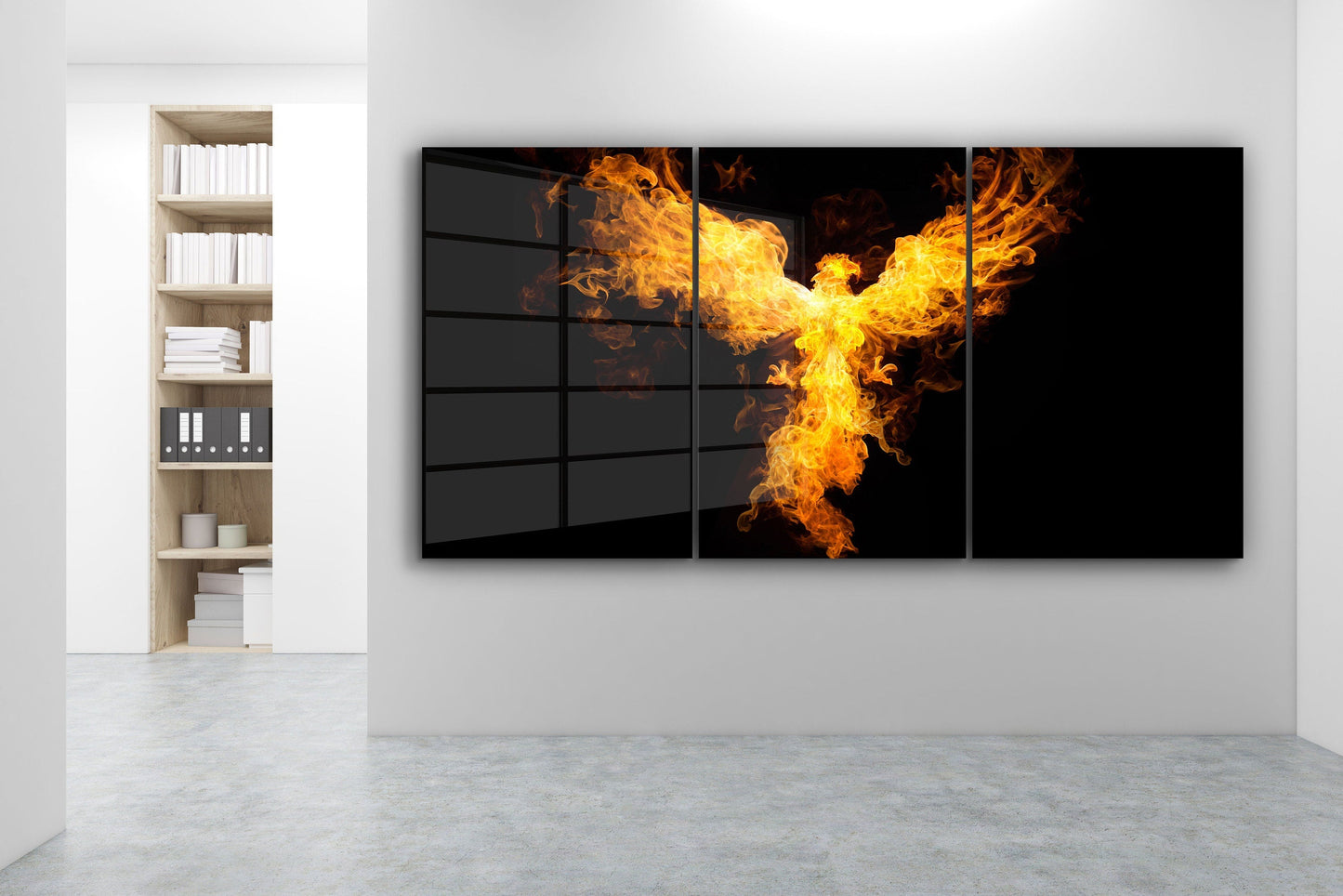 Phoenix Flames, Large Glass Wall Art