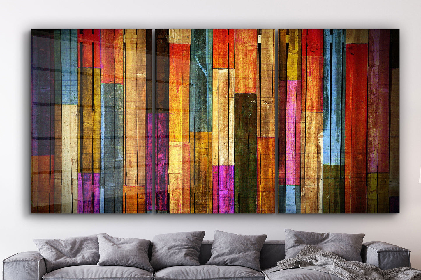 Wood Panels, Large Glass Wall Art