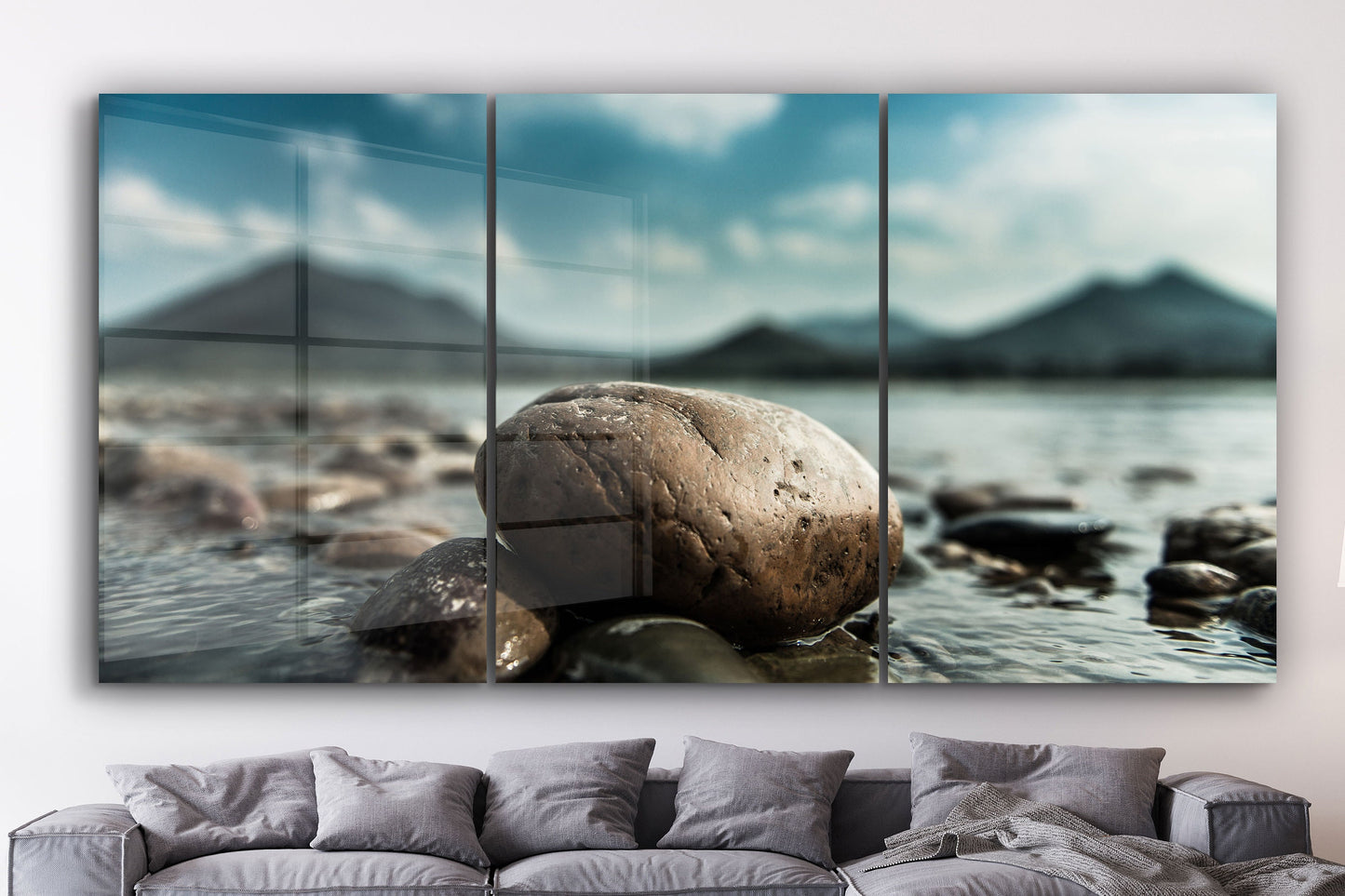 Rocky Beach, Large Glass Wall Art
