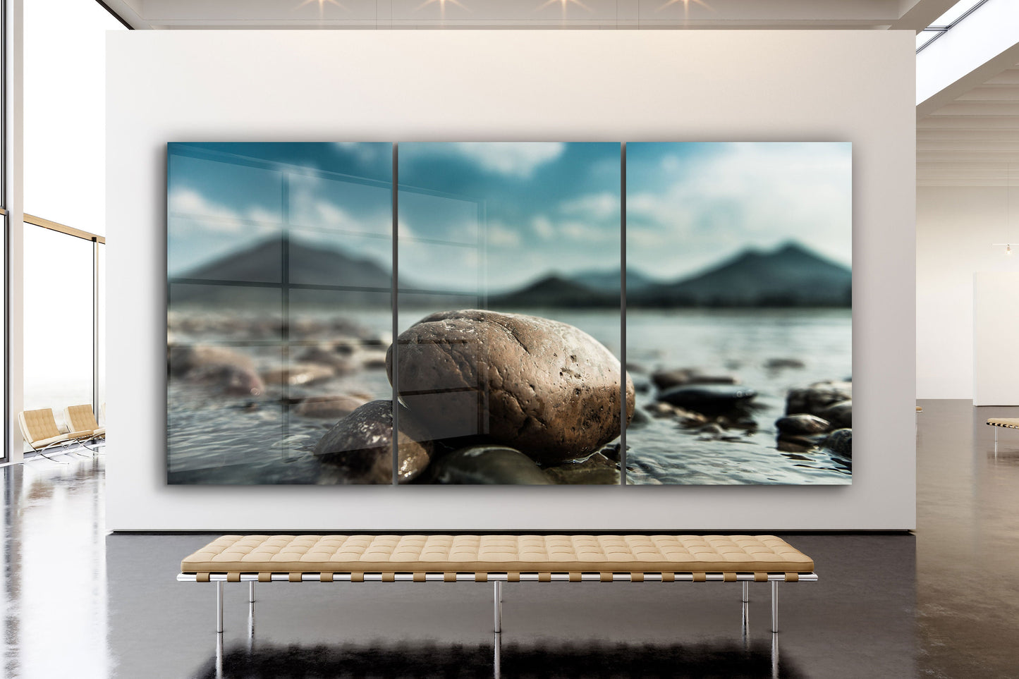 Rocky Beach, Large Glass Wall Art