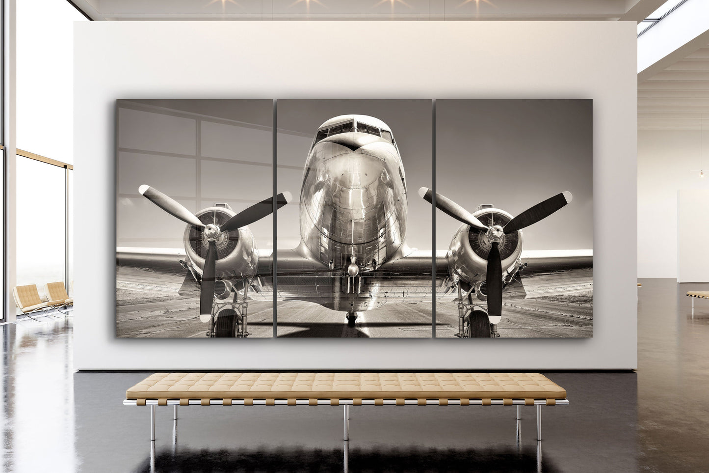 Airplane, Extra Large Glass Wall Art