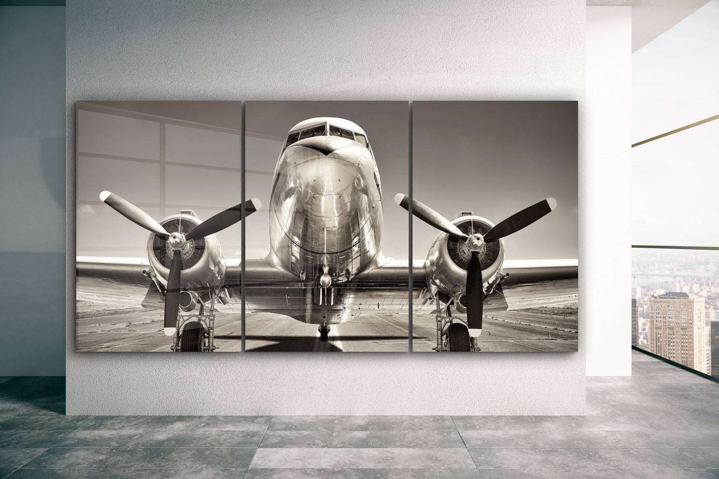 Airplane, Extra Large Glass Wall Art