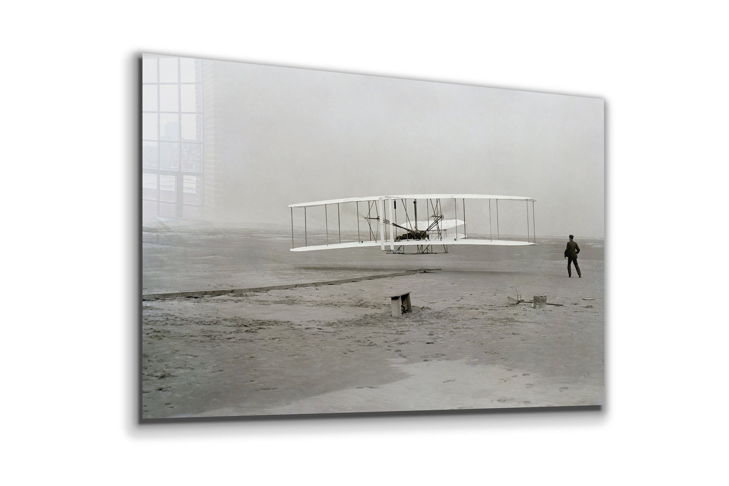 Wright Brothers First Flight, Large Glass Wall Art