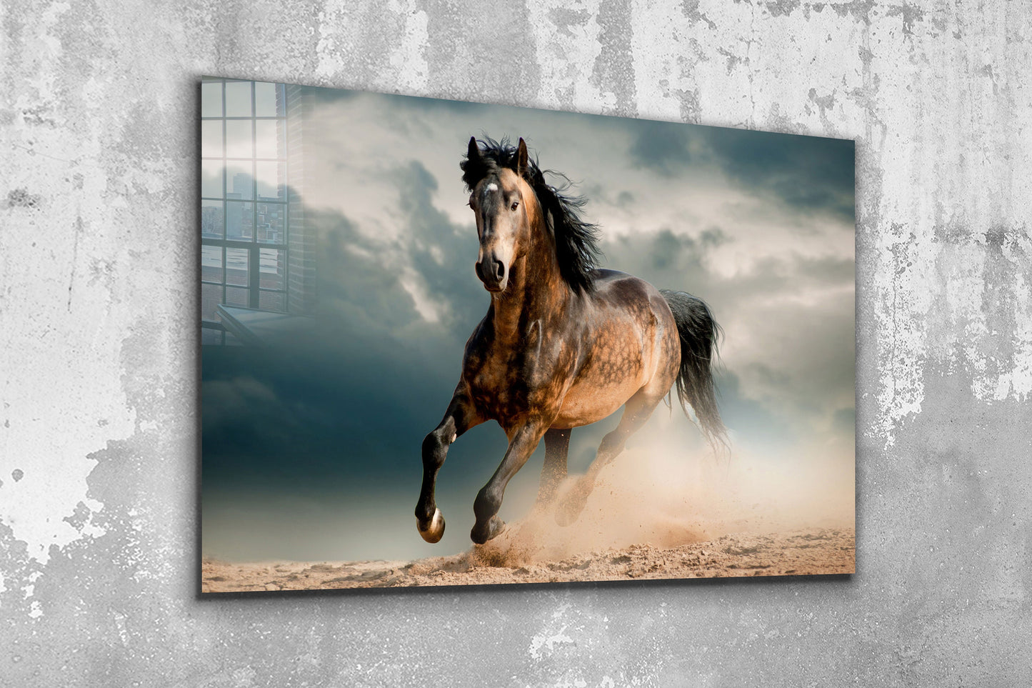 Beautiful Wild Horse, Large Glass Wall Art