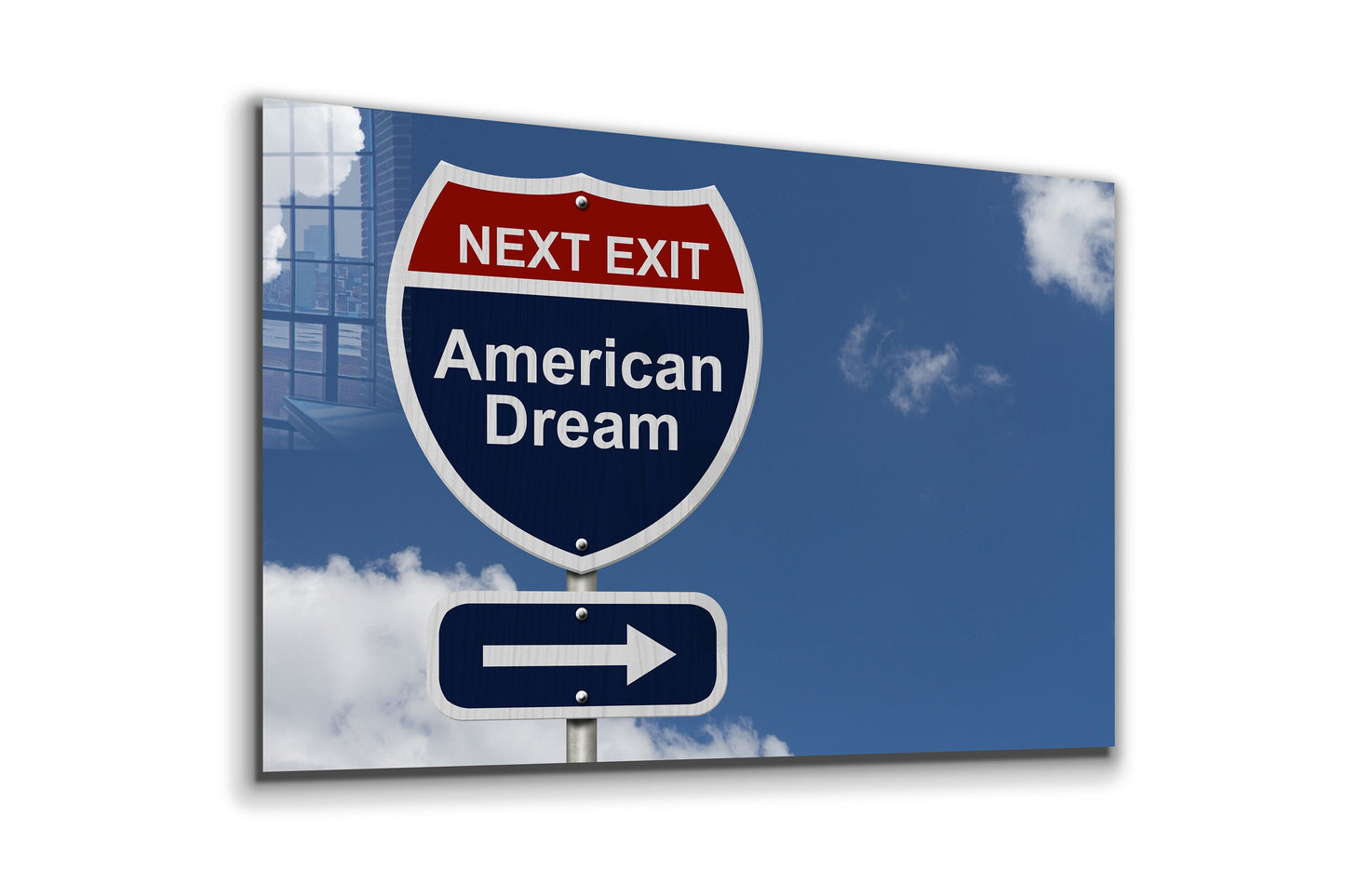 Next Exit, Large Glass Wall Art